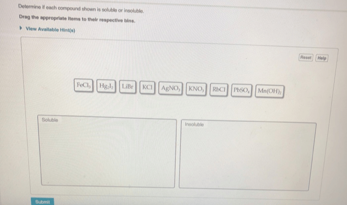 Transcription soluble insoluble compound determine