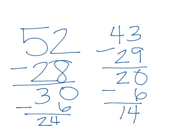 Use the standard algorithm to solve the following subtraction problems